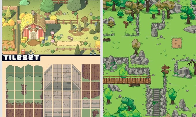 create top down pixel art tileset game assets rpg game art tile map sprite sheet