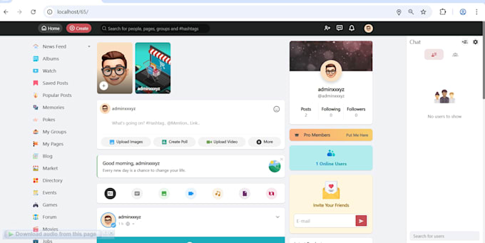 develop facebook clone whatsapp clone web application