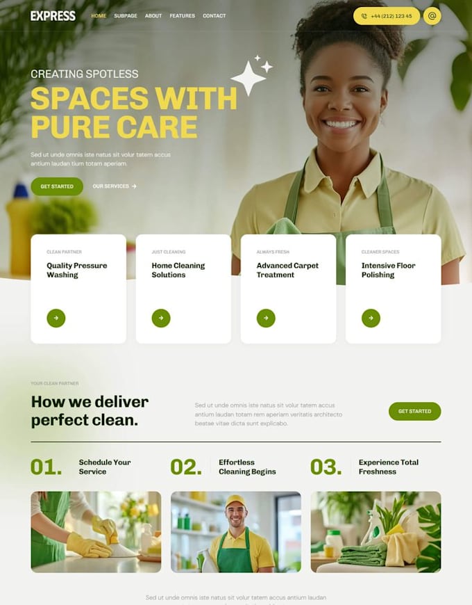 build an elegant cleaning website