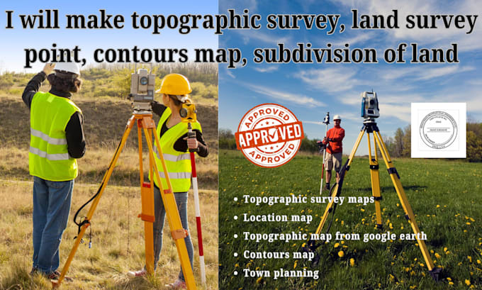 Make topographic survey, land survey point, contours map, subdivision ...