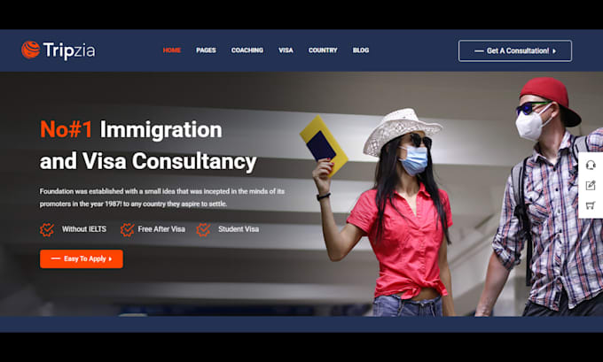 build dynamic immigration website visa application website consultation website