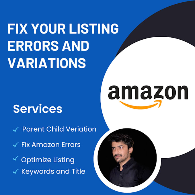 fix amazon listing errors and set up variations,  fba and fbm