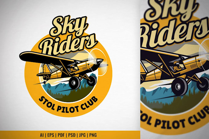 do aviation, pilot, bush aircraft or badge logo design