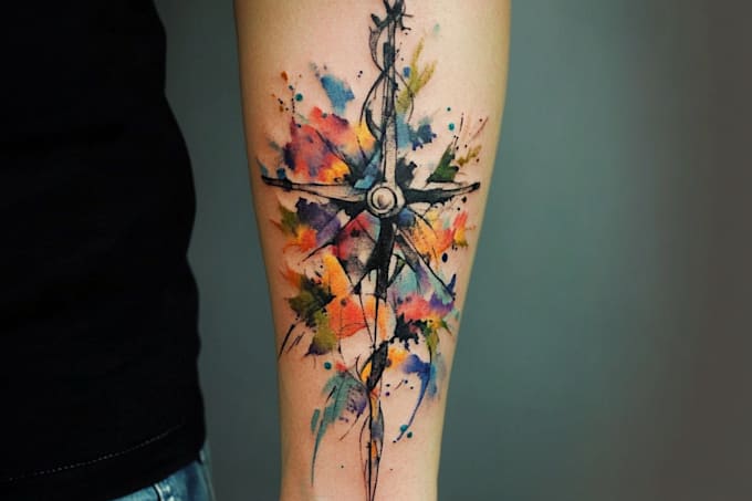 create a watercolor tattoo design