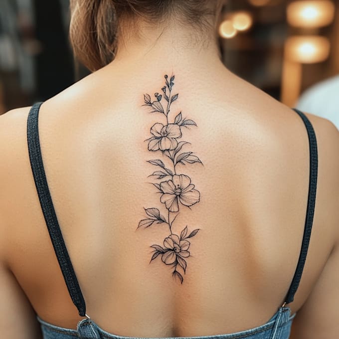 make a beautiful flower tattoo for you