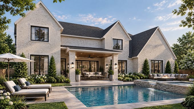 architecture, exterior and landscape 3d design visualization
