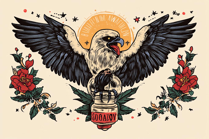 create awesome old school tattoo style design