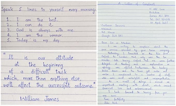 do handwriting notes and letters