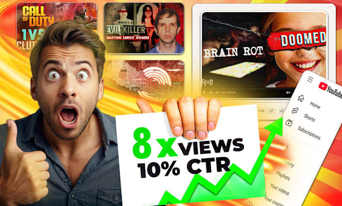 Design eye catching youtube thumbnails that go viral by Jeeshal | Fiverr