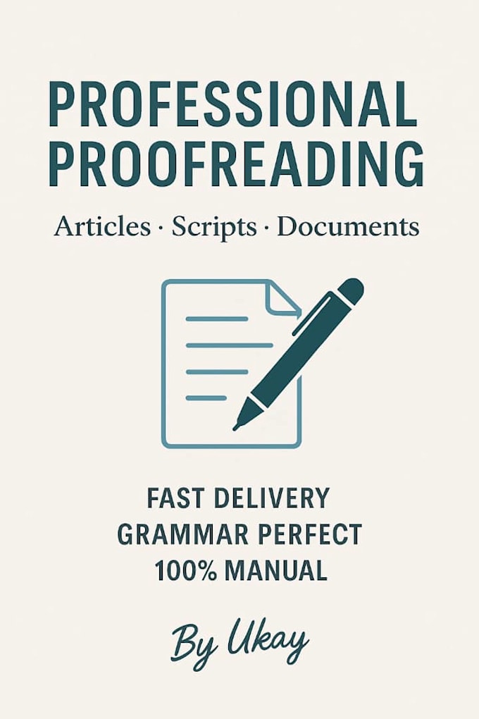 be your professional proofreader and editor
