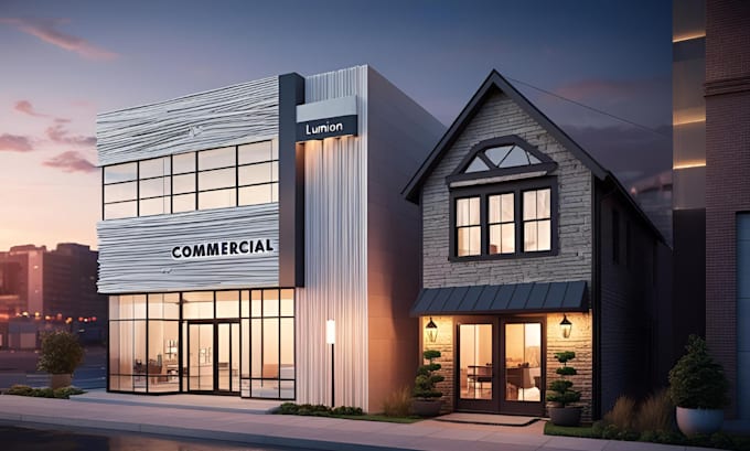 Do 3d exterior render, commercial building and house design in sketchup ...