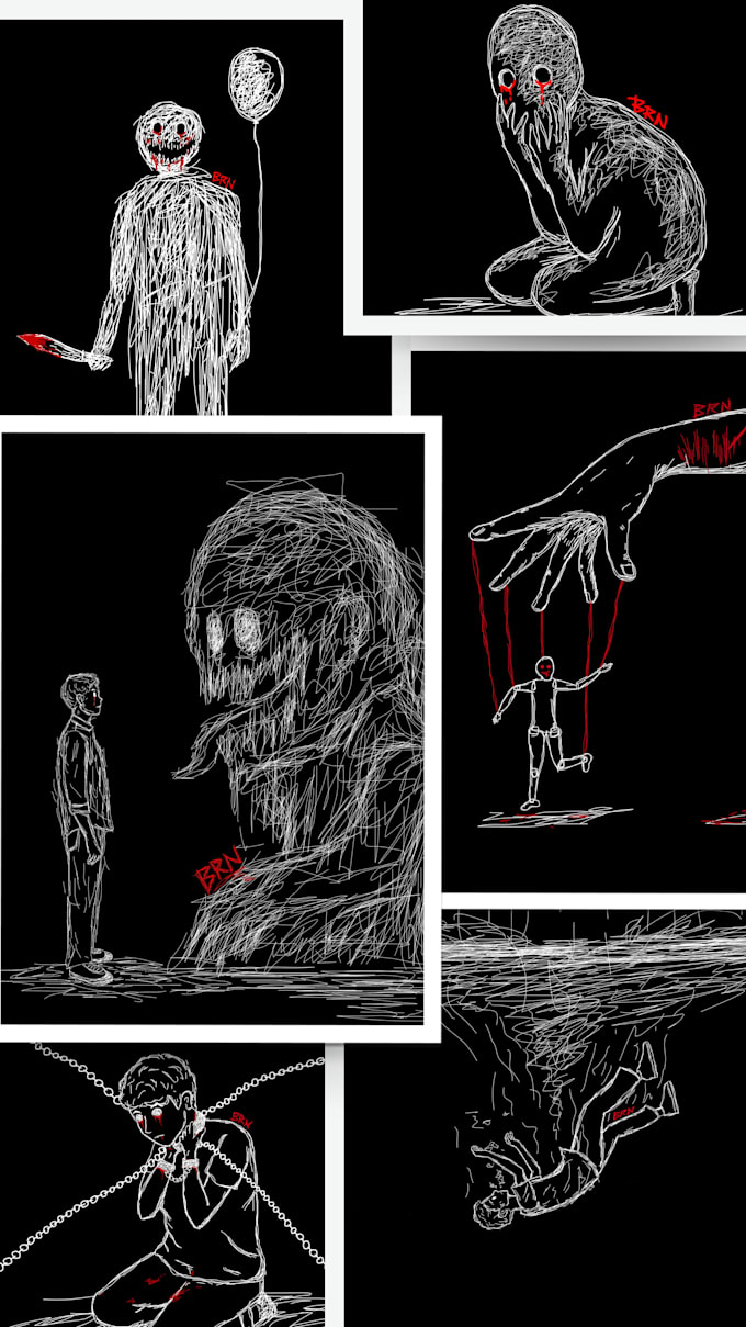 draw your scribble hand drawn sketch on black background