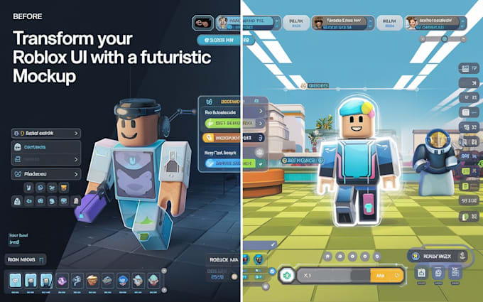 Desing and eye catching roblox ui roblox gui ui designer for roblox ...