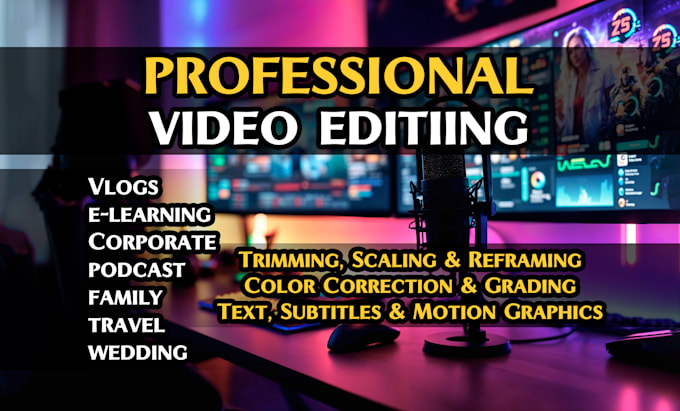 edit video, podcast, youtube, tiktok, instagram, family, wedding, highlights