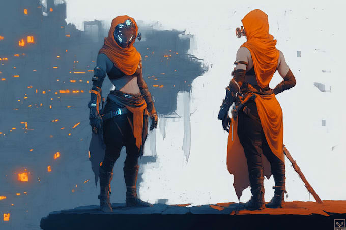 draw an fantasy or sci fi character and sci fi art