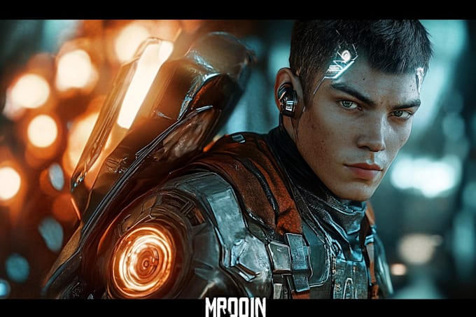 create fantasy, sci fi, character with hyperrealistic style