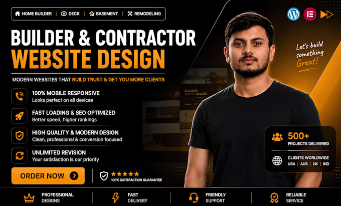 design a premium construction website or contractor website