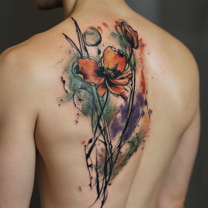 create a watercolor tattoo design