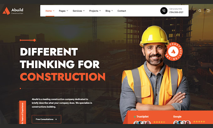build a premium construction website or contractor website, handyman website