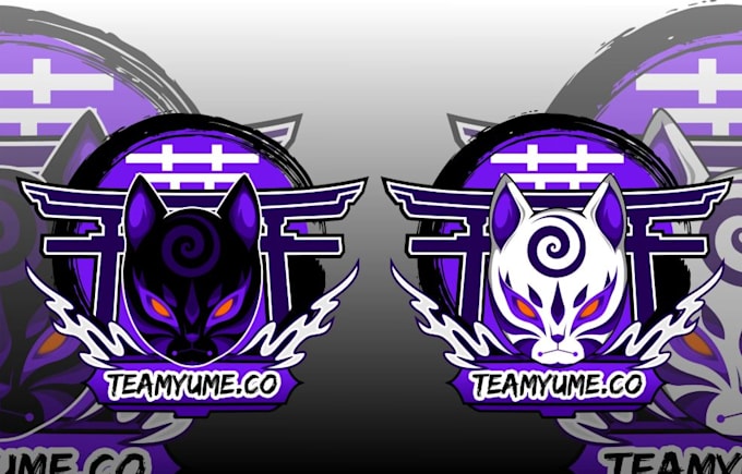 make japanese mask logo and mascot illustration