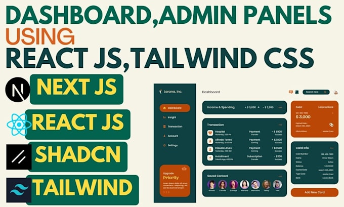 Create dashboard using react js,next js,tailwind css by Showmiksadman ...