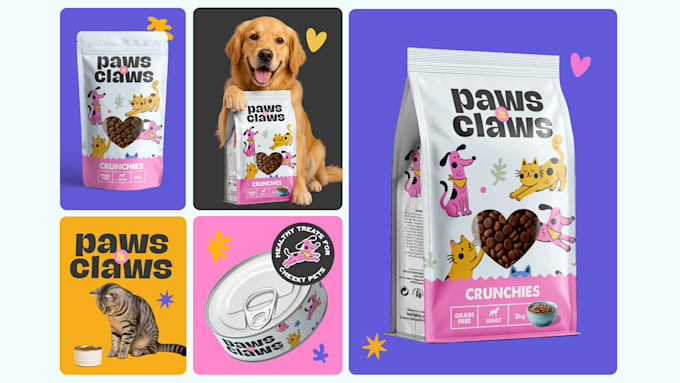 design a modern pet food packaging or label for you
