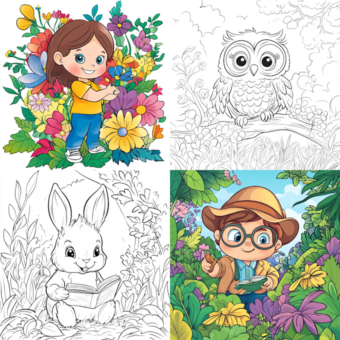 create children colouring bookfor amazon book publishing