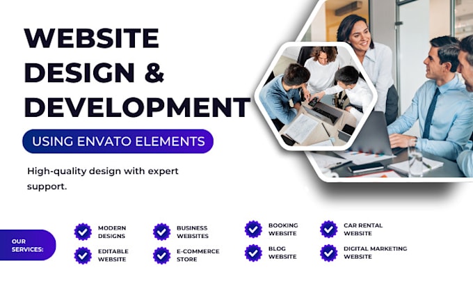 create wordpress website design using envato elements