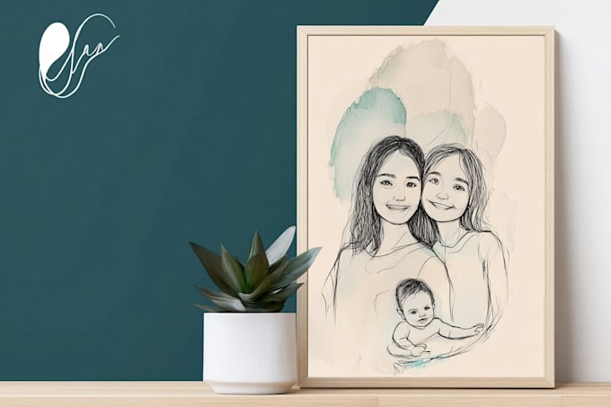 make scribble art, abstract line art portrait