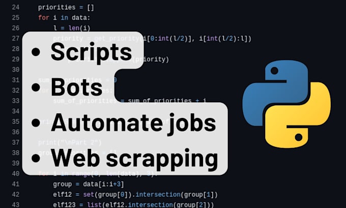 develop scripts, bots, automate jobs and web scrapping in python