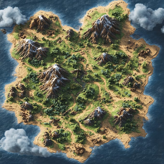 create fantasy world map design rpg custom map illustration