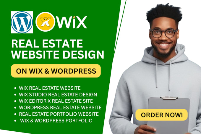 design your real estate website in wix and wordpress