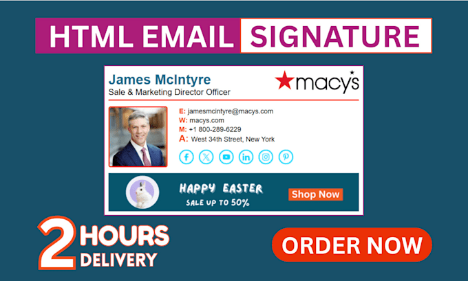 design clickable HTML email signature