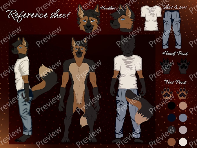 design custom anime character reference sheets