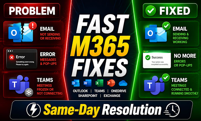 fix any microsoft 365, outlook or intune issue remotely