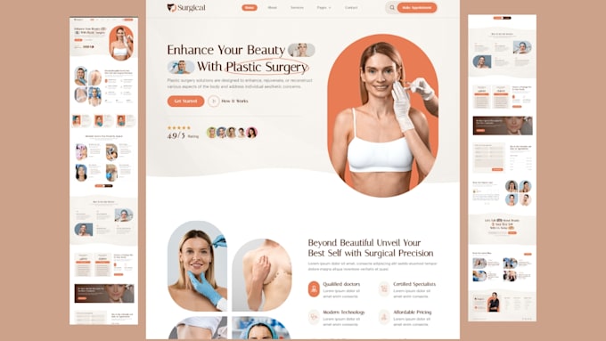design professional medical and surgical website hospital, clinic doctor website