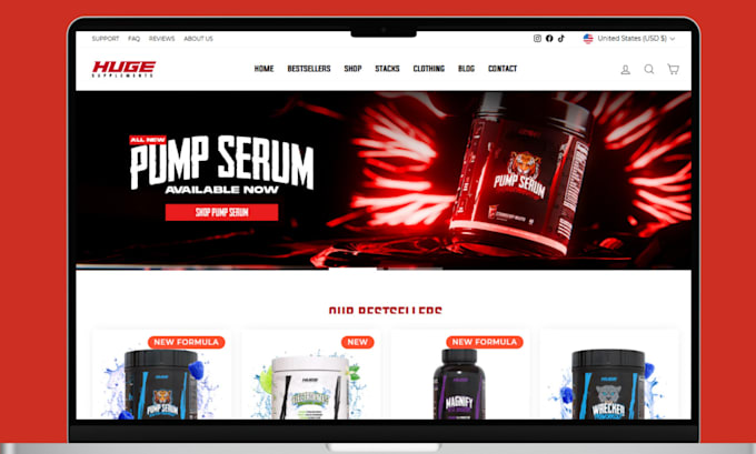 design supplement shopify store supplement website nutraceutical website