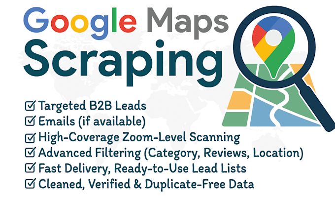 do google map scraping for targeted b2b lead generation, email list data scraper