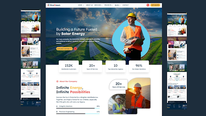 design professional solar company website, ev charging, energy auditor website