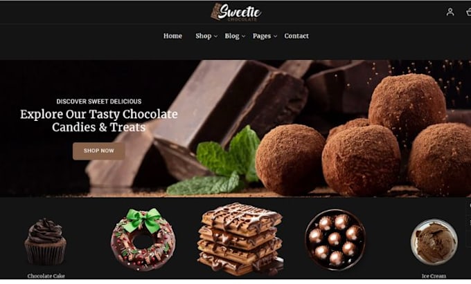 design profitable bread shopify chocolate bread store pastries doughnut website