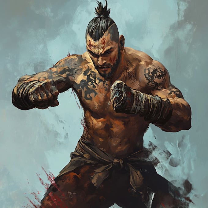 create a game character art character in unique style