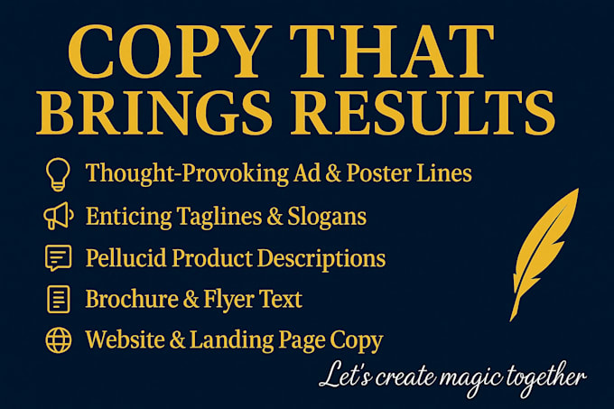 write eloquent and catchy lines for posters, flyers, and social media