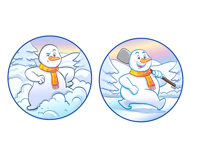 create awesome snowman mascot win logo