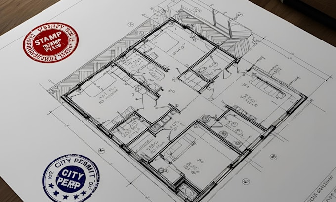 Architectural drawing engineering drawing mep floor plan stamp city ...