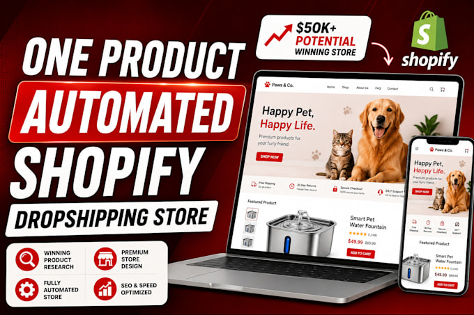 build one product automated shopify dropshipping store