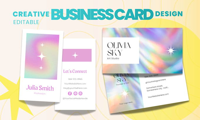 design a canva business card for artists and creatives