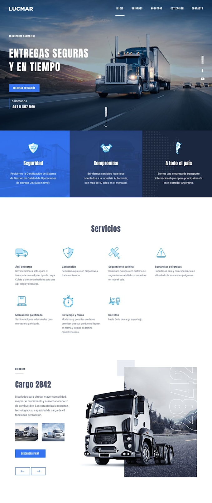 build an elegant logistics, transport, trucking website