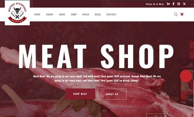 design profitable butcher shopify store seafood store restaurant website