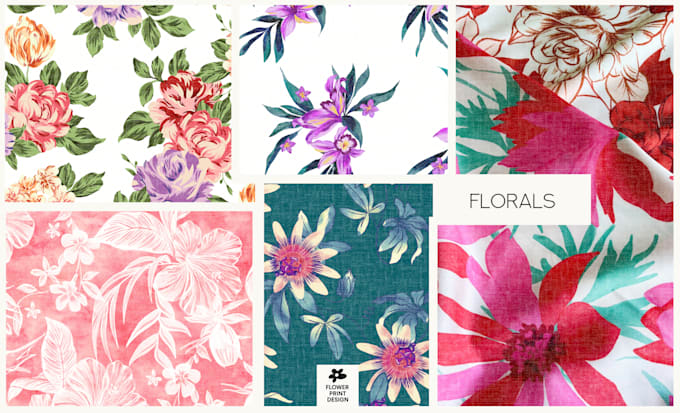 design seamless patterns of floral and tropical designs