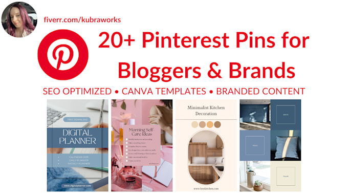 pinterest 20 pins design and content management for bloggers and brands